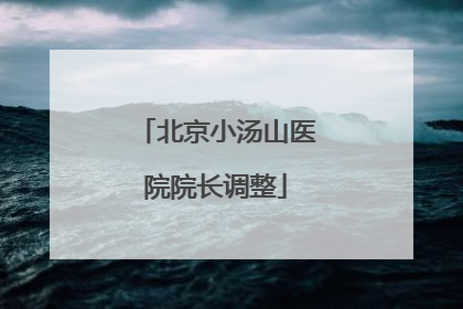 北京小汤山医院院长调整