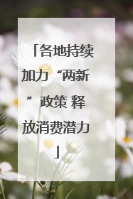 各地持续加力“两新”政策 释放消费潜力