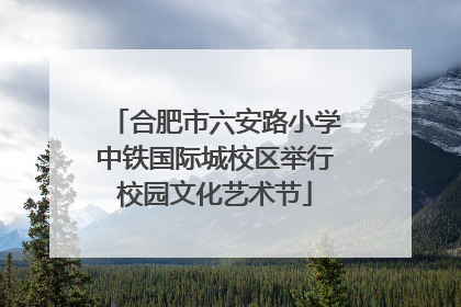 合肥市六安路小学中铁国际城校区举行校园文化艺术节