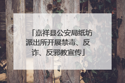 嘉祥县公安局纸坊派出所开展禁毒、反诈、反邪教宣传