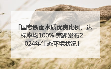 国考断面水质优良比例、达标率均100% 芜湖发布2024年生态环境状况