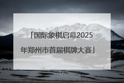 国际象棋启幕2025年郑州市首届棋牌大赛