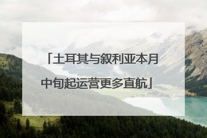 土耳其与叙利亚本月中旬起运营更多直航