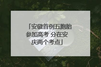 安徽首例五胞胎参加高考 分在安庆两个考点
