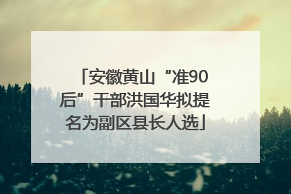安徽黄山“准90后”干部洪国华拟提名为副区县长人选