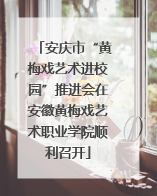 安庆市“黄梅戏艺术进校园”推进会在安徽黄梅戏艺术职业学院顺利召开