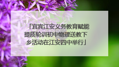 宜宾江安义务教育赋能提质轮训初中物理送教下乡活动在江安四中举行