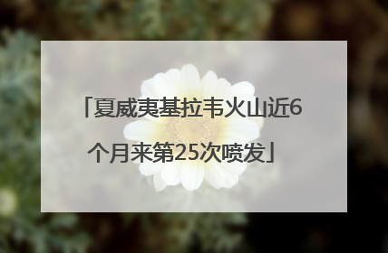 夏威夷基拉韦火山近6个月来第25次喷发