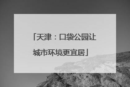 天津：口袋公园让城市环境更宜居