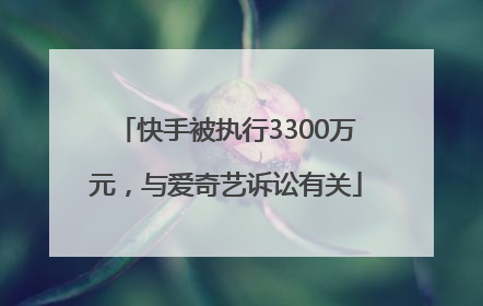 快手被执行3300万元，与爱奇艺诉讼有关