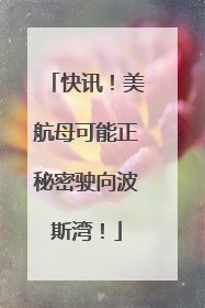 快讯！美航母可能正秘密驶向波斯湾！