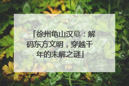 徐州龟山汉墓：解码东方文明，穿越千年的未解之谜