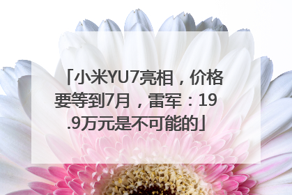 小米YU7亮相，价格要等到7月，雷军：19.9万元是不可能的