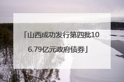 山西成功发行第四批106.79亿元政府债券