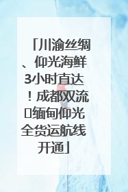 川渝丝绸、仰光海鲜3小时直达！成都双流⇌缅甸仰光全货运航线开通