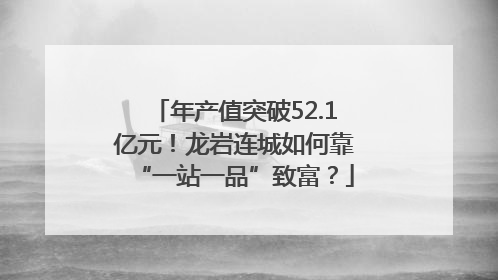 年产值突破52.1亿元！龙岩连城如何靠“一站一品”致富？
