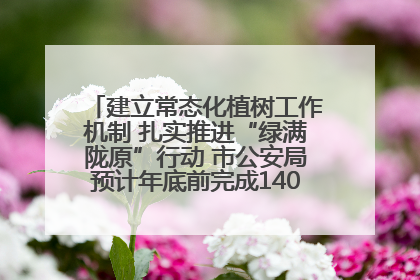 建立常态化植树工作机制 扎实推进“绿满陇原”行动 市公安局预计年底前完成1402亩绿化任务