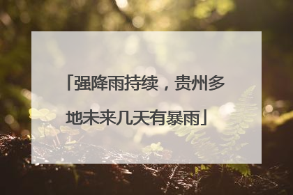 强降雨持续，贵州多地未来几天有暴雨