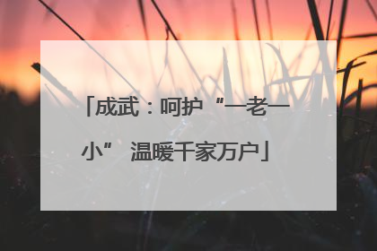 成武：呵护“一老一小” 温暖千家万户