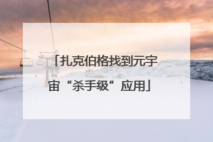 扎克伯格找到元宇宙“杀手级”应用