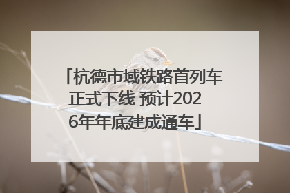 杭德市域铁路首列车正式下线 预计2026年年底建成通车