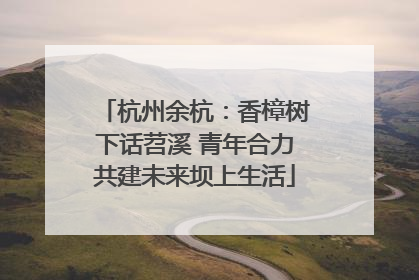 杭州余杭：香樟树下话苕溪 青年合力共建未来坝上生活