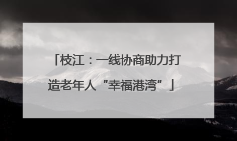枝江：一线协商助力打造老年人“幸福港湾”
