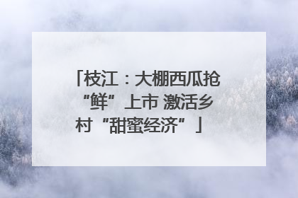 枝江：大棚西瓜抢“鲜”上市 激活乡村“甜蜜经济”
