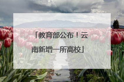 教育部公布！云南新增一所高校