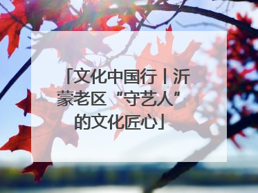 文化中国行丨沂蒙老区“守艺人”的文化匠心