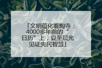 文明蕴化看陶寺：4000多年前的“日历”上，夏至晨光见证先民智慧