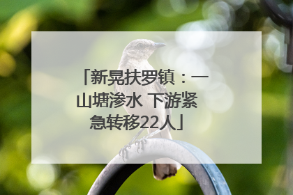 新晃扶罗镇：一山塘渗水 下游紧急转移22人