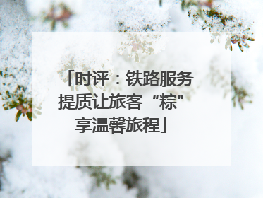 时评：铁路服务提质让旅客“粽”享温馨旅程