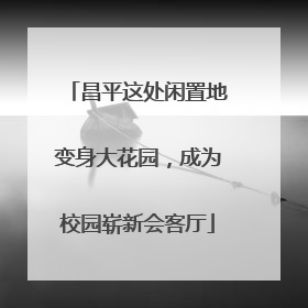 昌平这处闲置地变身大花园，成为校园崭新会客厅