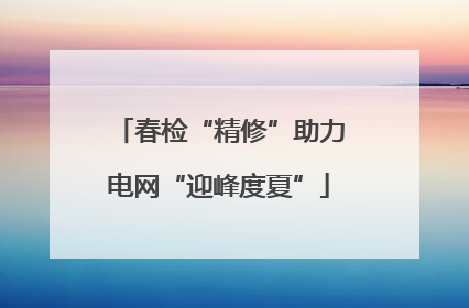 春检“精修”助力电网“迎峰度夏”