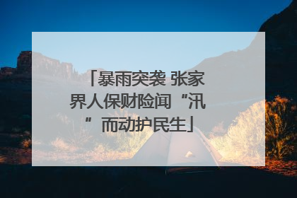 暴雨突袭 张家界人保财险闻“汛”而动护民生