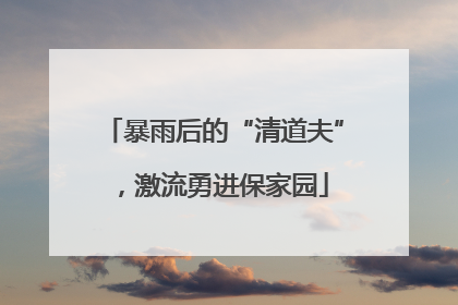 暴雨后的“清道夫”，激流勇进保家园