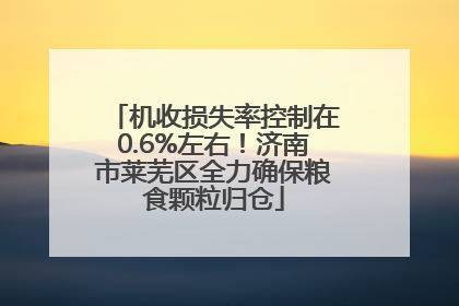 机收损失率控制在0.6%左右！济南市莱芜区全力确保粮食颗粒归仓