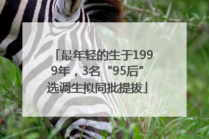 最年轻的生于1999年，3名“95后”选调生拟同批提拔