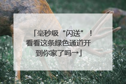毫秒级“闪送”！看看这条绿色通道开到你家了吗→