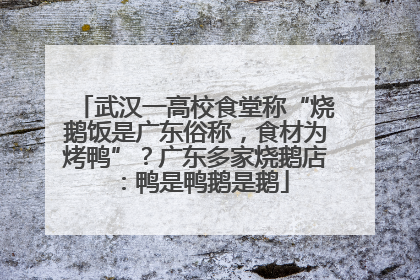 武汉一高校食堂称“烧鹅饭是广东俗称，食材为烤鸭”？广东多家烧鹅店：鸭是鸭鹅是鹅