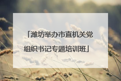 潍坊举办市直机关党组织书记专题培训班