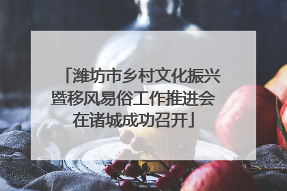 潍坊市乡村文化振兴暨移风易俗工作推进会在诸城成功召开