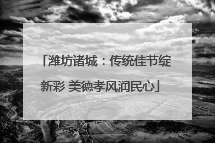 潍坊诸城：传统佳节绽新彩 美德孝风润民心