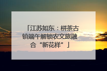 江苏如东：栟茶古镇端午解锁农文旅融合“新花样”