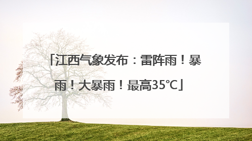 江西气象发布：雷阵雨！暴雨！大暴雨！最高35℃