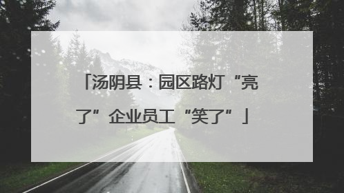 汤阴县：园区路灯“亮了”企业员工“笑了”