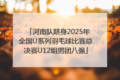 河南队跻身2025年全国U系列羽毛球比赛总决赛U12组男团八强