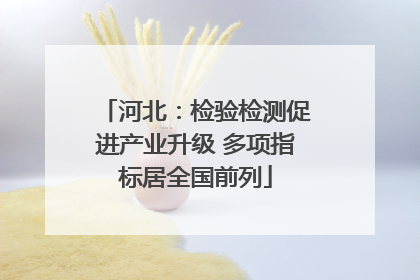 河北：检验检测促进产业升级 多项指标居全国前列
