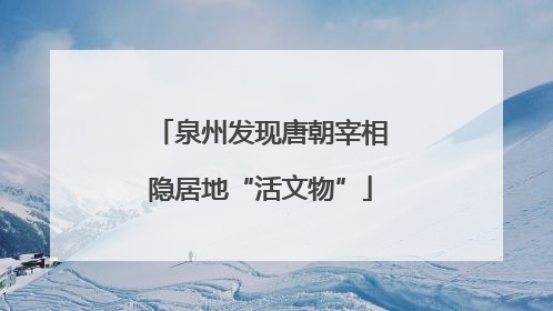 泉州发现唐朝宰相隐居地“活文物”